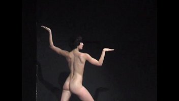 Nude naked on stage