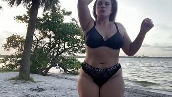 Teen big tits beach