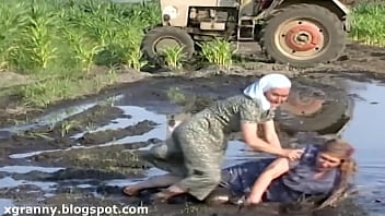 Boys mud wrestling