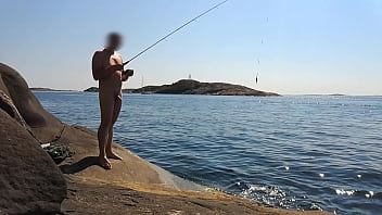 Luiza fishing nude